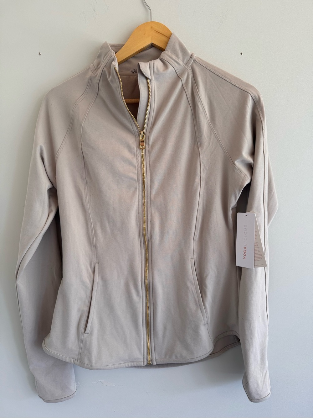 Yogalicious Light Taupe Full-Zip Utility Jacket